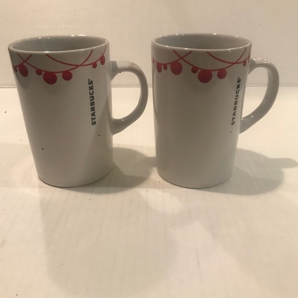 Set Of 2 Starbucks “ Holiday Lights” Coffee Mugs 2012 - 10.8 fl.oz - Picture 1 of 7